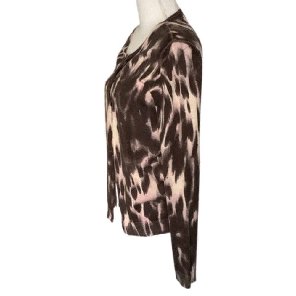 TAYLOR Cardigan Sweater cheetah print  Front Button Down Size M
